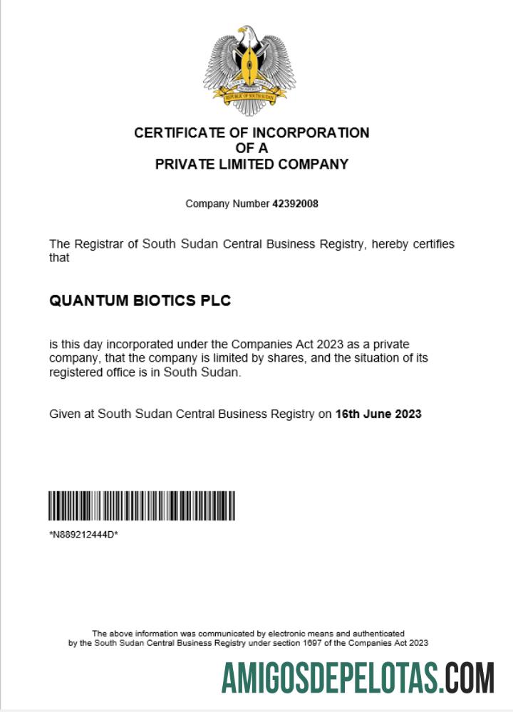 Certificado de registro comercial do Sudão do Sul para download, modelo Word e PDF